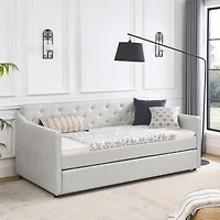 Streamdale Tufted Twin Daybed with Pullout Trundle (80.5"L)