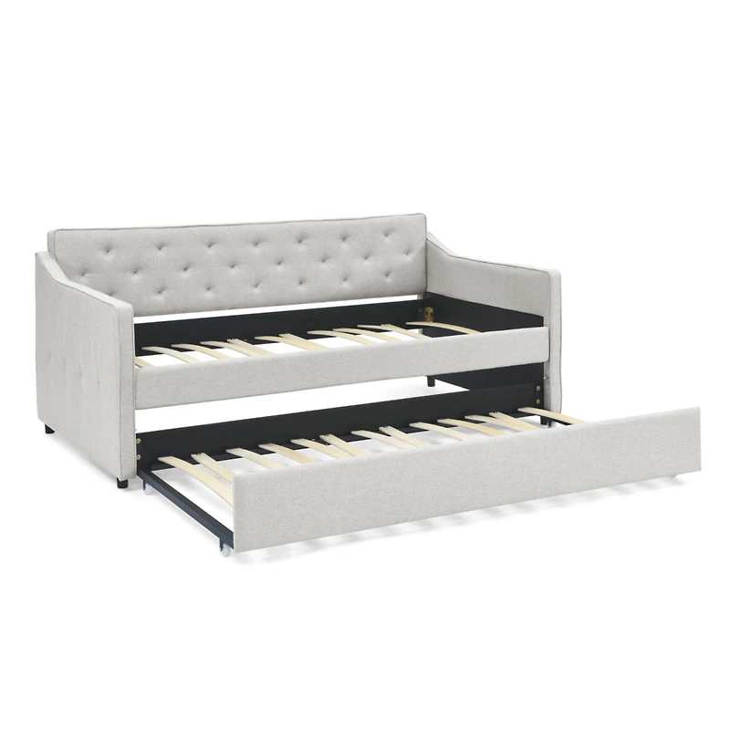 Streamdale Tufted Twin Daybed with Pullout Trundle (80.5"L)