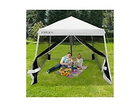 Slickblue 10 x 10 Feet Pop Up Canopy with with Mesh Sidewalls and Roller Bag