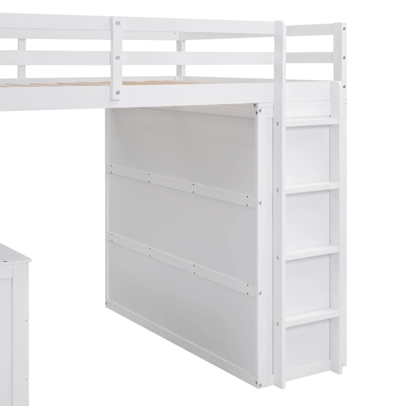 Streamdale Full Loft Bed With Drawers, Desk, And Wardrobe