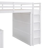 Streamdale Full Loft Bed With Drawers, Desk, And Wardrobe