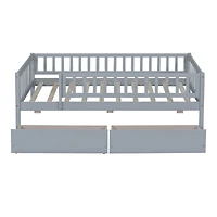 Simplie Fun Twin Daybed Wood Bed With Two Drawers, White