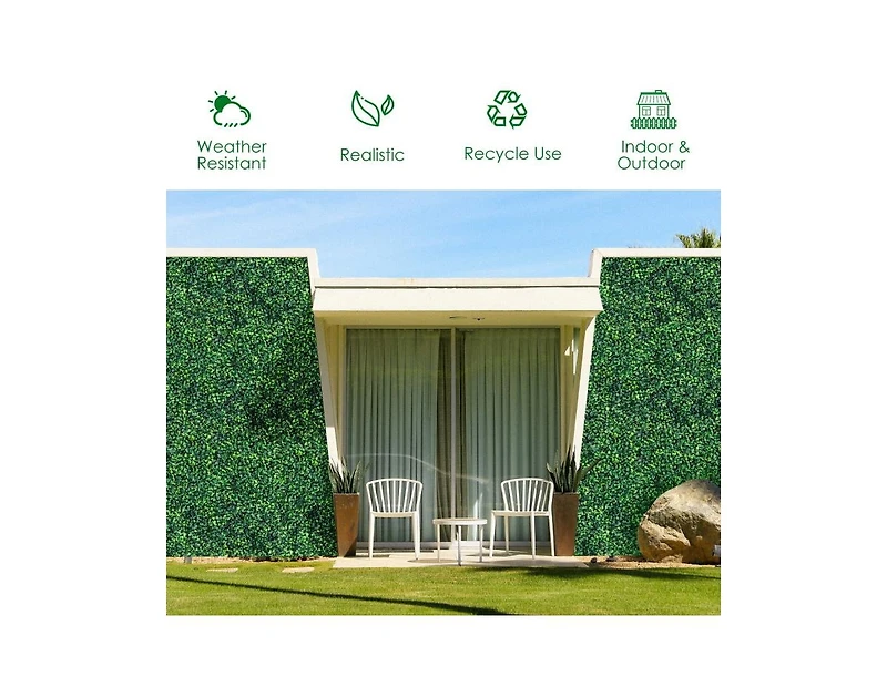 Slickblue 12 Pieces Artificial Boxwood Panels for Wedding Decor Fence Backdrop