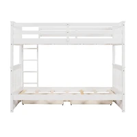 Streamdale Twin-Over-Twin Bunk Bed With Ladders And Two Storage Drawers