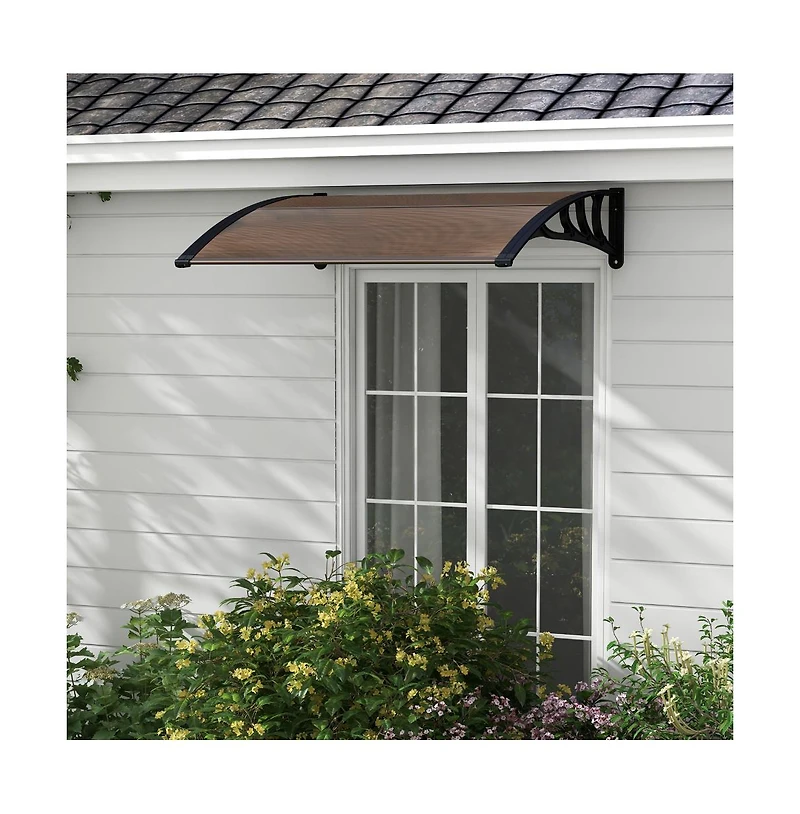 Slickblue Outdoor Front Door Patio Overhang Awning for Sunlight Rain Snow Wind Protection-80 x 40 Inch