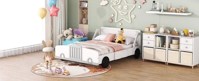 Streamdale Full Car-Shaped Platform Bed With Wheels