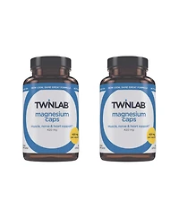 Twinlab Magnesium Caps - High Absorption Magnesium Supplement - Magnesium Capsules for Stress Relief, 420 mg, 100 Count 2 Pack