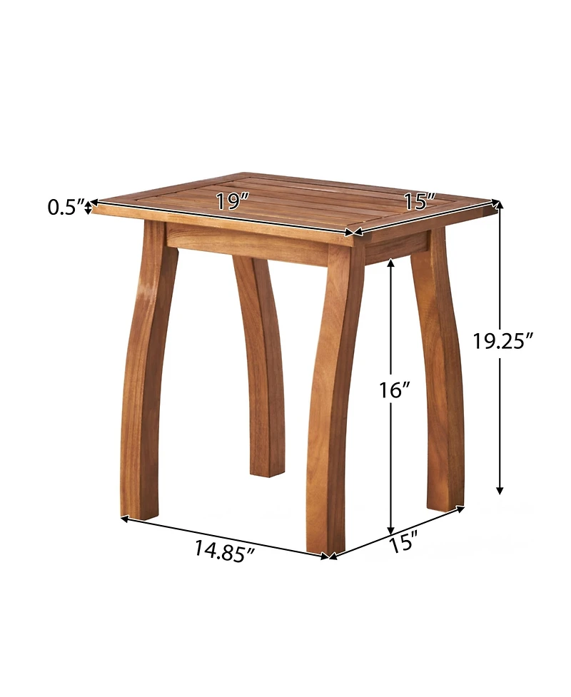 Streamdale Coastal Slatted Outdoor Accent Table for Patio or Pool Deck