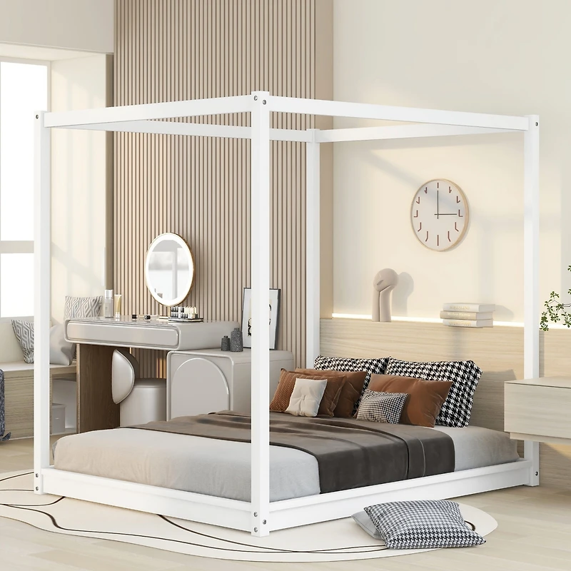 Streamdale Queen Size Canopy Platform Bed With Support Legs