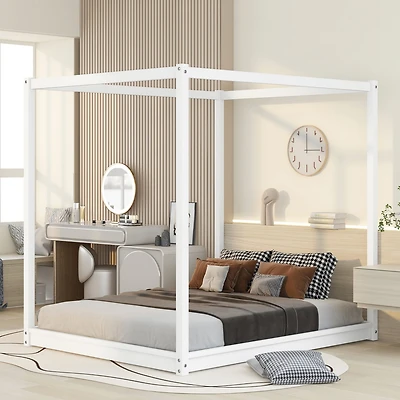 Streamdale Queen Size Canopy Platform Bed With Support Legs