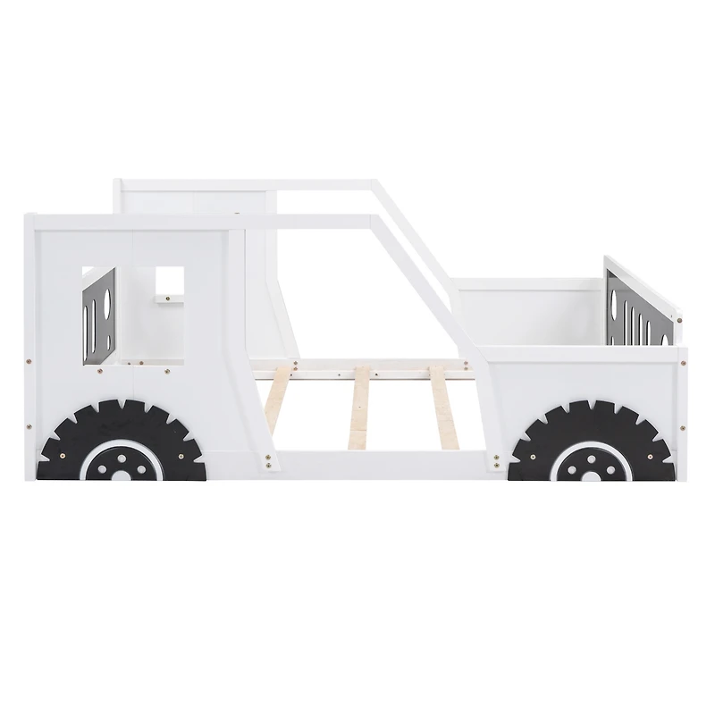 Streamdale Full Classic Car-Shaped Platform Bed With Wheels