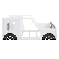 Streamdale Full Classic Car-Shaped Platform Bed With Wheels