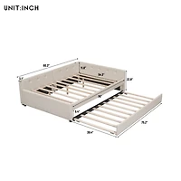 Simplie Fun Full Size Upholstered Platform Bed With Usb And Twin Size Trundle