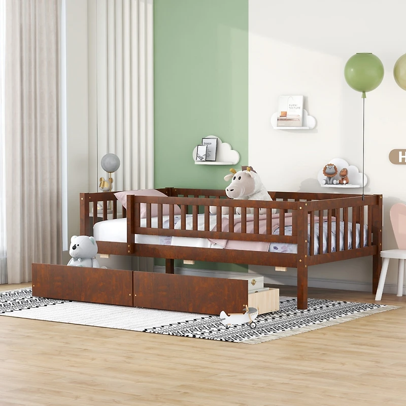 Streamdale Twin Daybed Wood Bed With Two Drawers