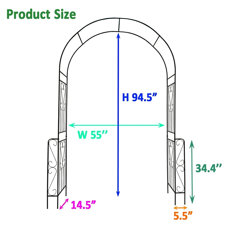 Streamdale Furniture Support Climbing Plants with Metal Garden Arch