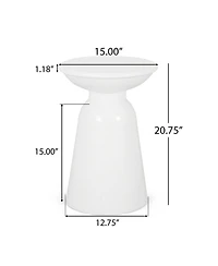 Streamdale Modern Outdoor End Table Stylish and Durable Circular Pedestal Design