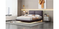 Streamdale Full Size Platform Bed with Sensor Light, Backrests, Usb Ports