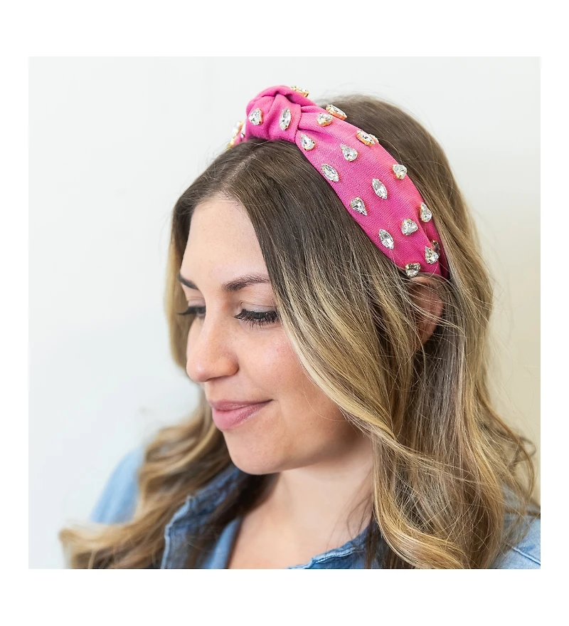 Women s Traditional Woven Headband - Hot Pink Gem