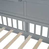 Streamdale Twin House Bed with Shelves, Window, and Lights