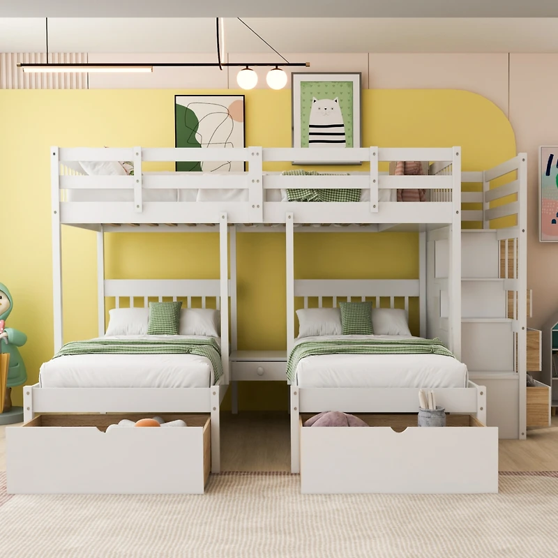 Streamdale Triple Bunk Bed with Drawers and Rails