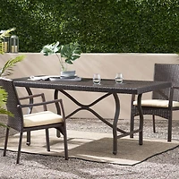 Streamdale Sleek 70" Wicker Dining Table for Patio Expansions