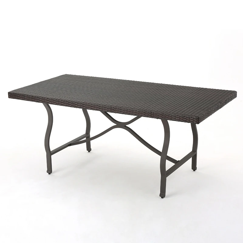 Streamdale Sleek 70" Wicker Dining Table for Patio Expansions