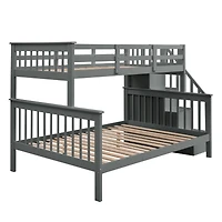 Streamdale Twin-Over-Full Bunk Bed with Storage and Guardrails