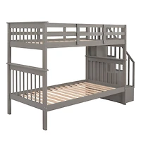 Streamdale Twin-Over-Twin Bunk Bed with Storage and Rail