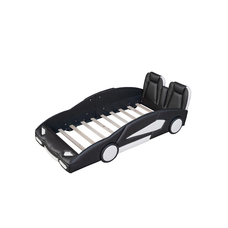 Streamdale Twin Race Car-Shaped Platform Bed With Wheels