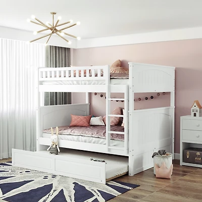 Streamdale Gold Full-Over-Full Bunk Bed with Twin Trundle