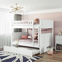 Streamdale Gold Full-Over-Full Bunk Bed with Twin Trundle