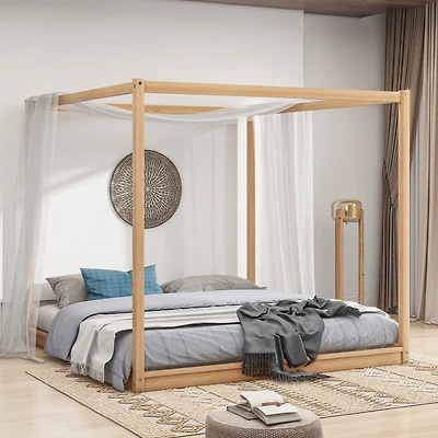 Streamdale King Canopy Platform Bed With Support Legs