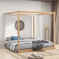 Streamdale King Canopy Platform Bed With Support Legs