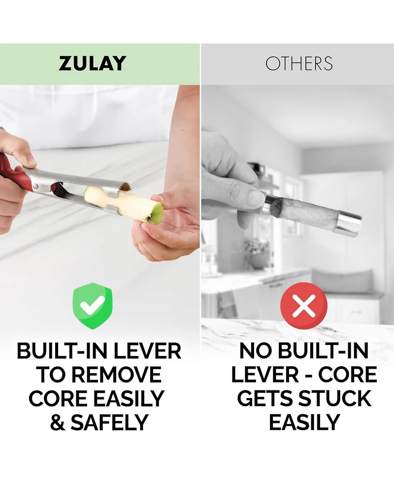 Zulay Kitchen 2 Pack Premium Apple Corer Tool