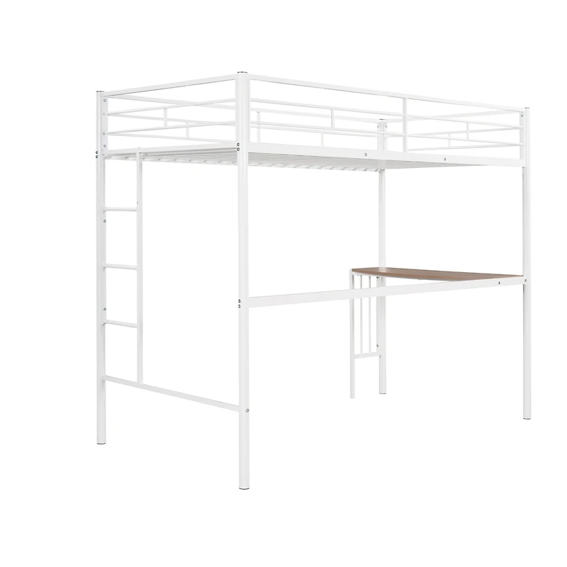 Streamdale Twin Loft Bed with Desk and Safety Rails