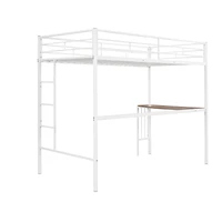 Streamdale Twin Loft Bed with Desk and Safety Rails