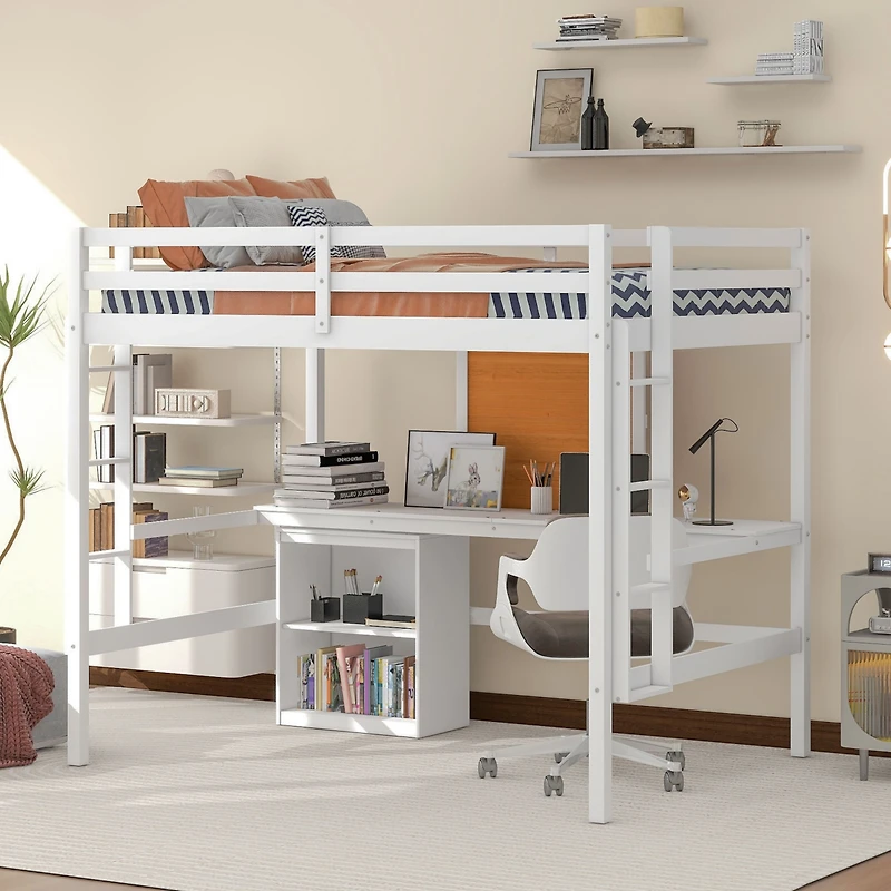 Streamdale Loft Bed with Desk & 2 Drawers