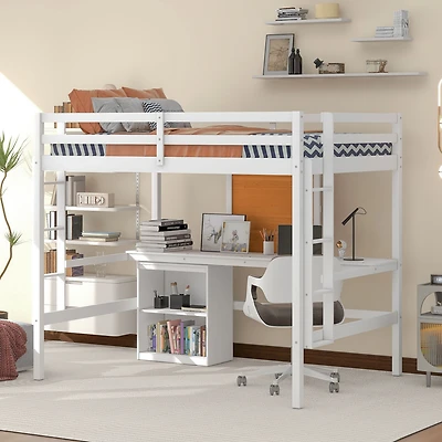 Streamdale Loft Bed with Desk & 2 Drawers