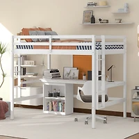 Streamdale Loft Bed with Desk & 2 Drawers