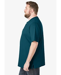 Boulder Creek Big & Tall by KingSize Heavyweight Short-Sleeve Henley Shirt