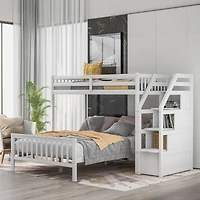 Streamdale Twin Over Full Loft Bed With Staircase