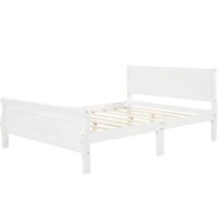 Streamdale Queen Wood Platform Bed With Headboard And Wooden Slat Support