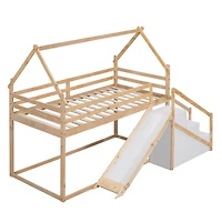 Streamdale Twin Over House Loft Or Bunk Bed With Slide And Staircase