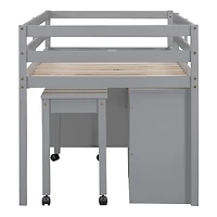 Streamdale Loft Bed with Retractable Desk and Drawers