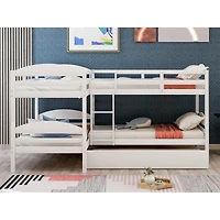 Streamdale Twin L-Shaped Bunk Bed With Trundle