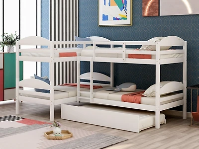 Streamdale Twin L-Shaped Bunk Bed With Trundle