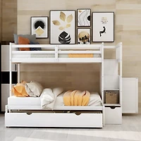 Streamdale Twin Over Full Bunk Bed with Storage