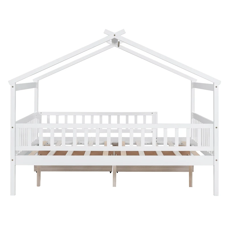 Streamdale Full Wooden House Bed With Two Drawers