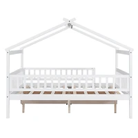 Streamdale Full Wooden House Bed With Two Drawers