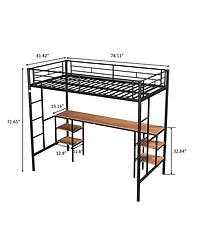 Simplie Fun Loft Bed With Table